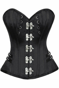 Top Drawer Satin Steel Boned Overbust Corset with Buckles