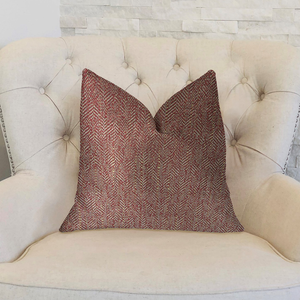 Plutus Antoinette Red and Gold Luxury Throw Pillow