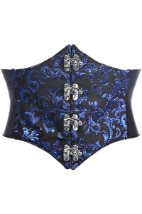 Lavish Swirl Brocade Corset Belt Cincher with Clasps