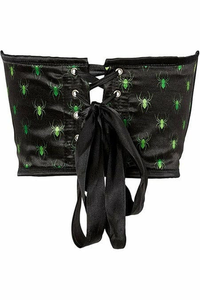 Lavish Spiders Satin Open Cup Waist Cincher