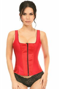 Top Drawer Satin Steel Boned Corset with Straps