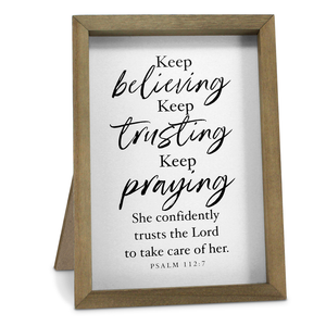 Tabletop Keep Believing Trusting Praying