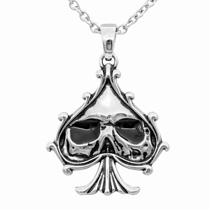 Skull Black Spade Necklace