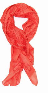 Primordial Om & Asian Symbols Printed Scarf
