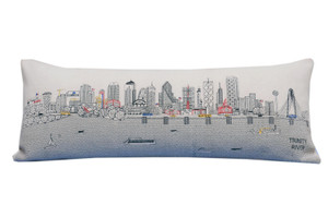 35" White Dallas Daylight Skyline Lumbar Decorative Pillow - 606114643241