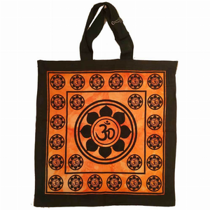 Aum Sanskrit Symbol Lotus Chakra Tie Dye Market Tote Bag Canvas Graphic