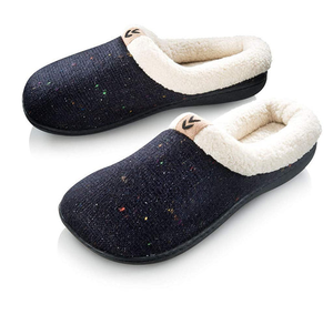 Roxoni Women's Sweater Knit Fleece Lined Clog Slippers Warm House Shoe