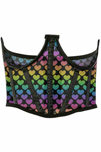 Lavish Hearts Mesh Open Cup Waist Cincher
