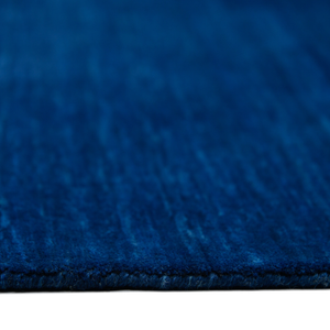 9' X 12' Navy Blue Wool Hand Woven Area Rug