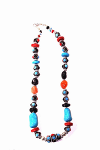Eastern Flare Resin Beads & Charms Necklace
