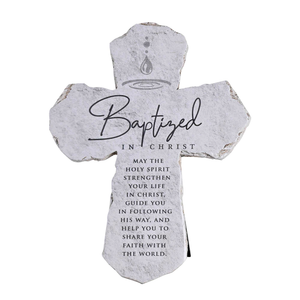 Tabletop Cross Baptized In Christ 7H