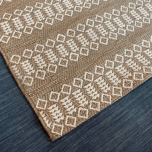 7x10 Feet Brown Beige Tribal Boho Outdoor Area Rug