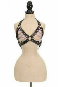 Black Faux Leather Lace