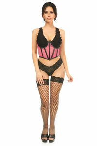 Lavish Fishnet Underwire Open Cup Waist Cincher