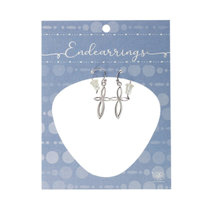 Earring With Mobius Petal Cross