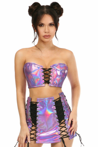 Lavish Holo Bustier & Skirt Set