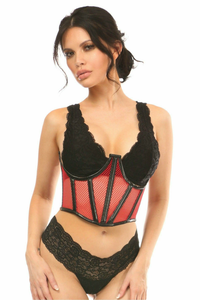 Lavish Fishnet Underwire Open Cup Waist Cincher