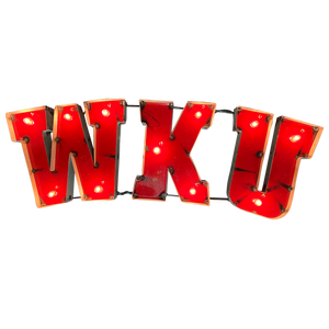 Western Kentucky University "WKU" Lighted Recycled Metal Wall Decor
