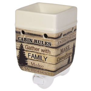 Cabin Rules Rustic Wood Plug-In Warmer