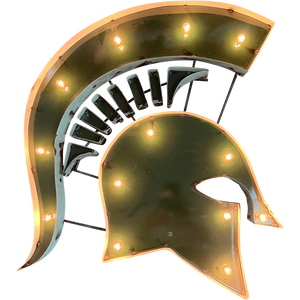 Michigan State Spartans Head Lighted Recycled Metal Wall Decor