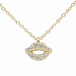 Golden Kiss Lips Necklace