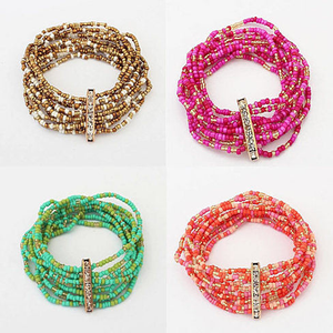 Bohemian Bead Bracelet in Springy Colors