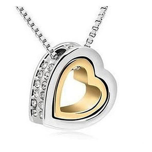Hugging Hearts Pendant and Chain