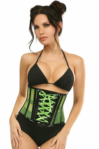 Top Drawer Patent & Fishnet Underbust Corset