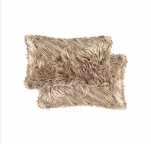 12" X 20" X 5" Tan Faux Pillow 2 Pack - 689805009953
