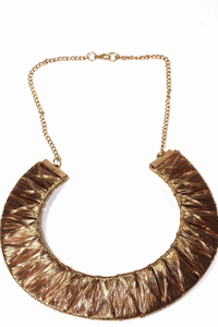 Rose Gold Tone Exotic Weave Necklace