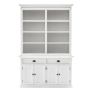 87" White Solid Wood Adjustable Four Tier Bookcase - 808230072657