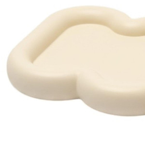 7" Light Yellow Resin Handmade Curvy Scalloped Trinket Tray - 880024532653
