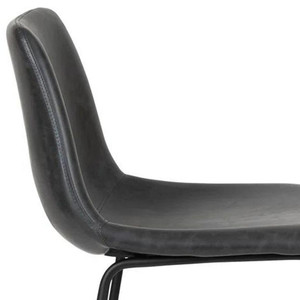 Set of Two 29" Black Faux Leather and Aluminum Bar Height Bar Chairs - 880016512724