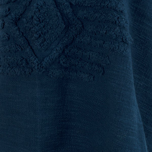 50" X 60" Blue Cotton Woven Ikat Throw Blanket with Tassels - 880024828664