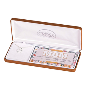 Necklace Mom Open Heart/Cross 18L Silver - 603799692052