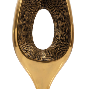 19" Gold And White Aluminum And Marble Abstract Tabletop Sculpture - 880016582000