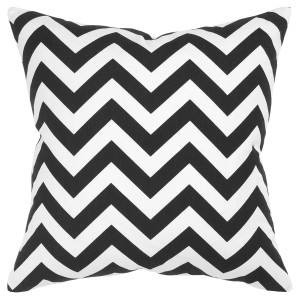 Black Ivory Chevron Down Filled Throw Pillow - 808230114791