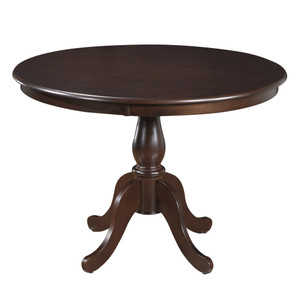 42" Espresso Brown Round Turned Pedestal Base Wood Dining Table - 606114157489