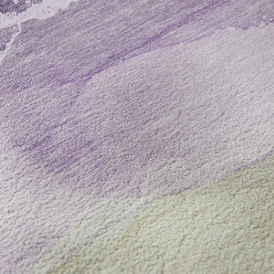 10' X 14' Purple Green And Ivory Abstract Washable Area Rug With UV Protection - 880024527567