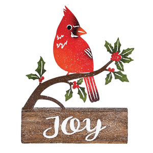 Christmas Figurine Cardinal Metal Joy - 603799703581