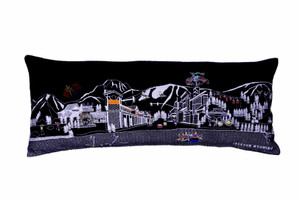 35" Black Jackson Nighttime Skyline Lumbar Decorative Pillow - 606114643883