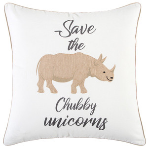 White Beige Chubby Unicorn Throw Pillow - 808230118294 White Beige Chubby Unicorn Throw Pillow - 808230118294
