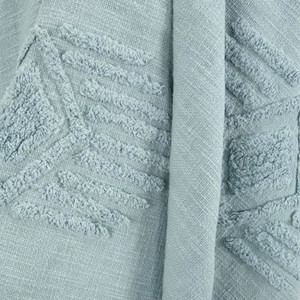 50" X 60" Aqua Cotton Woven Ikat Throw Blanket with Tassels - 880024542454
