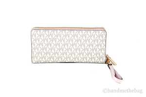 Michael Kors Jet Set Travel Vanilla Pink Continental Wallet - 194900065570