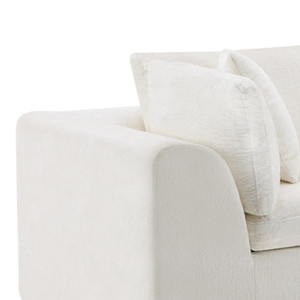 138" Beige Chenille Modular Sofa With Toss Pillows - 880024993775
