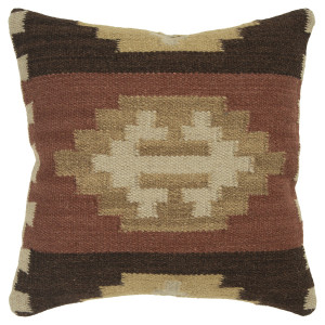 Homeroots Home Decor Brown Beige Tribal Down Filled Throw Pillow, Brown Beige, 18 x 18 Inches