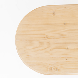 22" Natural Solid Wood Oval Sled End Table - 608219195120