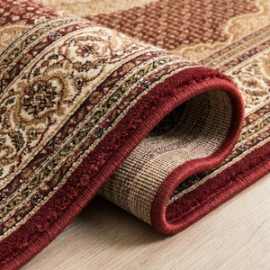 7' Red And Beige Moroccan Runner Rug - 880024764917