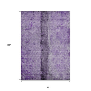 8' X 10' Purple Lavender And Lilac Abstract Washable Indoor Outdoor Area Rug - 606114926870