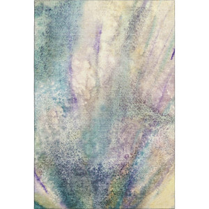 3' X 5' Blue Purple And Ivory Abstract Washable Area Rug With UV Protection - 880016689976